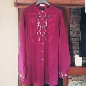 3 J Workshop Johnny Was XL fushia Tunic
